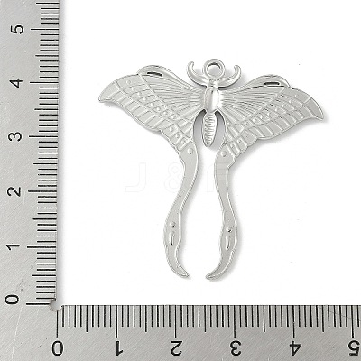 304 Stainless Steel Moth Pendants STAS-S186-08B-P-1