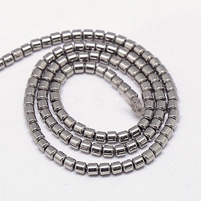Electroplate Non-magnetic Synthetic Hematite Beads Strands G-J163-3x3mm-05-1