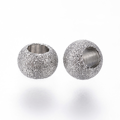 Non-Tarnish 304 Stainless Steel Textured Spacer Beads X-STAS-P108-04P-1