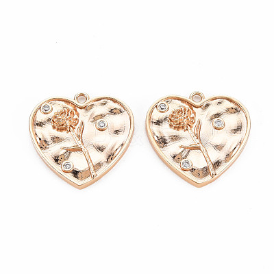 Mother's Day Brass Micro Pave Clear Cubic Zirconia Pendants KK-S364-186-1