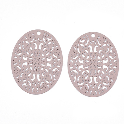 430 Stainless Steel Filigree Pendants X-STAS-T042-12E-1