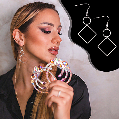 Geometric Charm Drop Earring DIY Making Kit DIY-UN0003-01-1