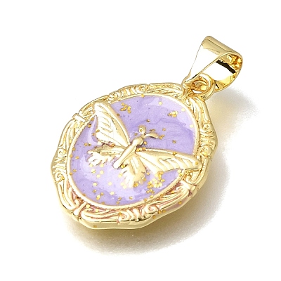 Brass Enamel Pendants KK-K427-07G-1