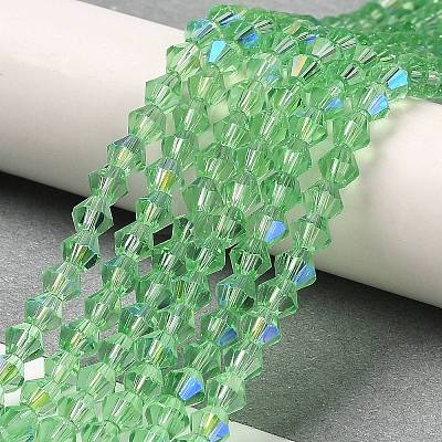 Transparent Electroplate Glass Beads Strands EGLA-A039-T3mm-L24-1