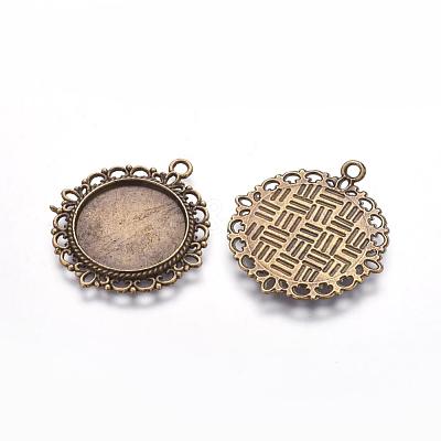 Zinc Alloy Pendant Settings for Cabochon & Rhinestone PALLOY-A15290-AB-FF-1