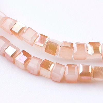 Electroplate Glass Beads Strands X-EGLA-F121-HR-B04-1