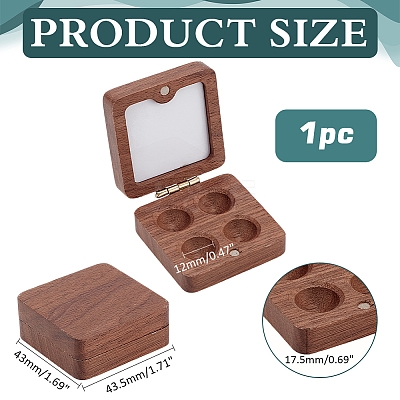 Wood Watercolor Paints Tins Box AJEW-WH0542-84A-1