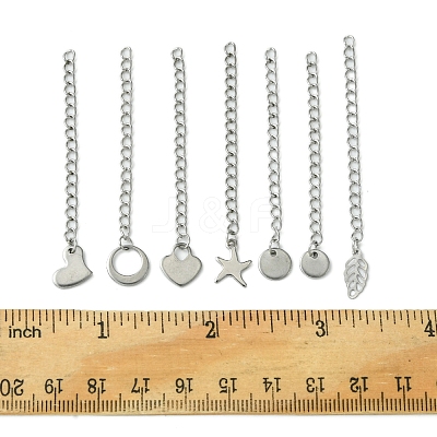7Pcs 7 Styles 304 Stainless Steel Chain Extender STAS-FS0001-49P-1