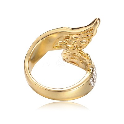 Trendy Brass Rhinestone Wide Band Rings RJEW-JL090-1