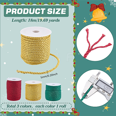 3 Rolls 3 Colors Polyester Braided Cord OCOR-PH0006-31B-1