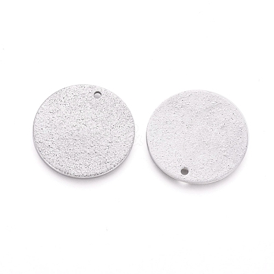 Tarnish Resistant 304 Stainless Steel Textured Pendants STAS-I098-01-20mm-P-1