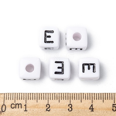 Letter Acrylic European Large Hole Beads X-OPDL-R050-10mm-E-1