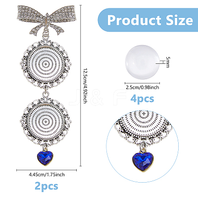 2Pcs Alloy Pendant Cabochon Settings JEWB-DC00004-1