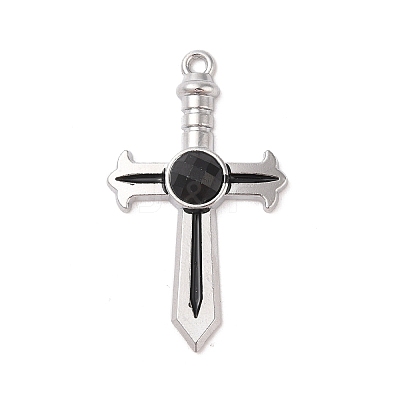 Alloy & Resin Rhinestone Pendants FIND-M021-01P-1