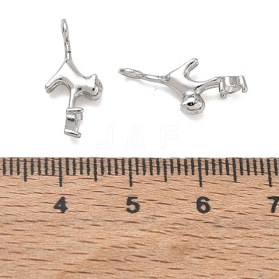 Brass Micro Pave Clear Cubic Zirconia Pendants KK-CBAD9DF-06P-1
