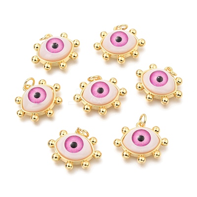 Brass Acrylic Pendants ZIRC-J024-01G-01-1