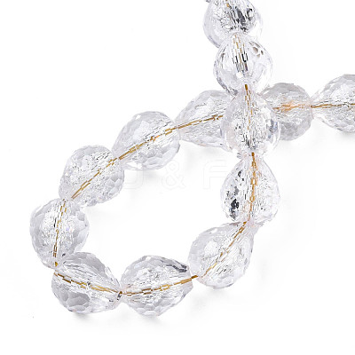 Transparent Crackle Glass Beads Strands GLAA-N051-04-1