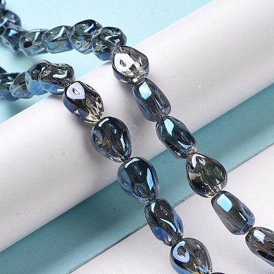 Transparent Electroplate Glass Beads Strands GLAA-C025-02M-1