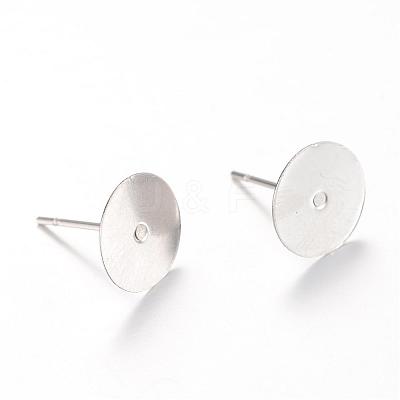Tarnish Resistant 304 Stainless Steel Stud Earring Findings STAS-T007-10mm-01-1