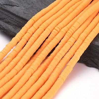 Flat Round Handmade Polymer Clay Beads CLAY-R067-6.0mm-15-1