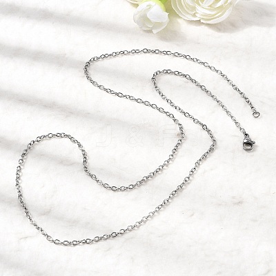 Tarnish Resistant 304 Stainless Steel Cable Chain Necklaces STAS-O053-06P-1