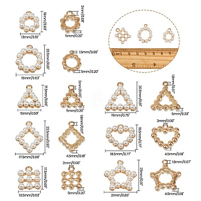 Plastic Imitation Pearl Big Pendants PALLOY-NB0001-71-1