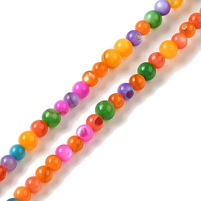 Ice Cream Color Dyed Natural Freshwater Shell Beads Strands SHEL-G018-01D-1