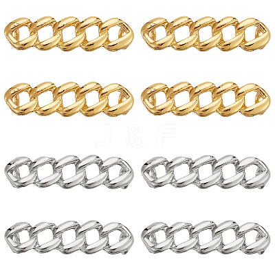 8Pcs 2 Colors Alloy Curb Chain Shoe Decorations FIND-HY0003-97-1