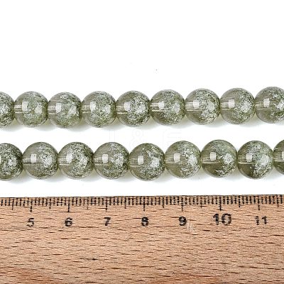 Transparent Half Spray Painted Glass Beads Strands GLAA-Q110-02A-05-1