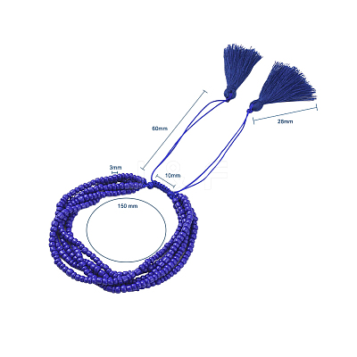 Adjustable Glass Seed Beads Braided Bead Bracelets BJEW-JB04777-1