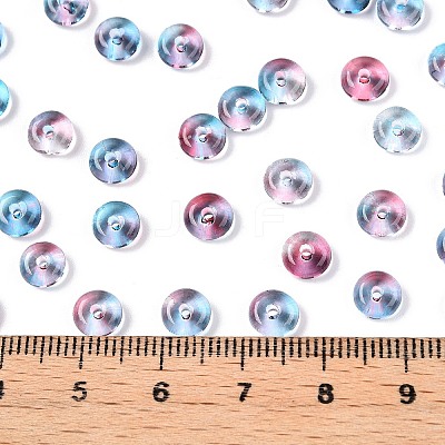 Spray Painted Transparent Glass Seed Beads SEED-T007-05F-1