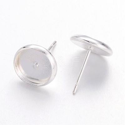 Brass Stud Earring Settings IFIN-Q006-S-1