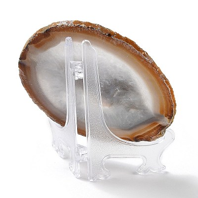 Printed Natural Agate Slice Stone Ornament DJEW-M011-03G-1