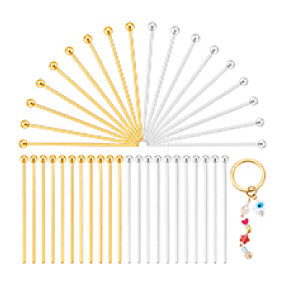 60Pcs 2 Colors 925 Sterling Silver Ball Head Pins STER-PH0003-17-1