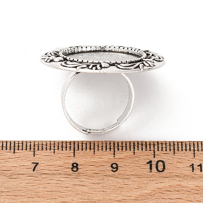 Vintage Adjustable Iron Finger Ring Components Alloy Cabochon Bezel Settings PALLOY-O039-08AS-1