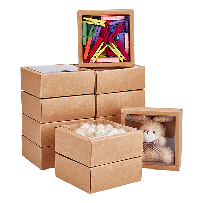 Foldable Square Paper Storage Gift Boxes CON-WH0110-42C-01-1