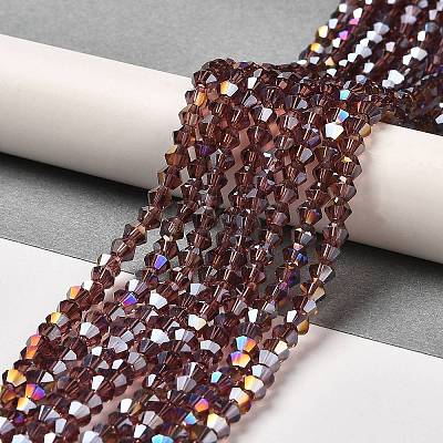 Transparent Electroplate Glass Beads Strands GLAA-F029-2mm-A05-1