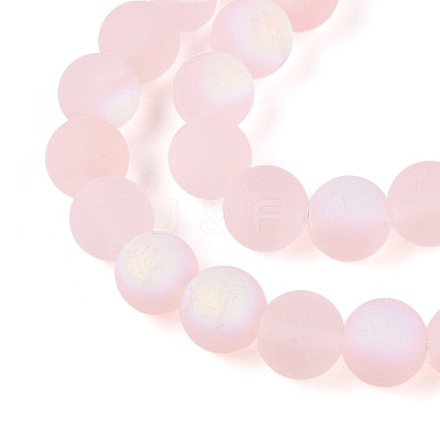 Frosted Transparent Glass Beads Strands GLAA-T032-T10mm-MBB10-1