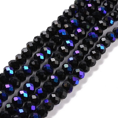 Electroplate Opaque Solid Color Glass Beads Strands EGLA-A044-P4mm-L18-1