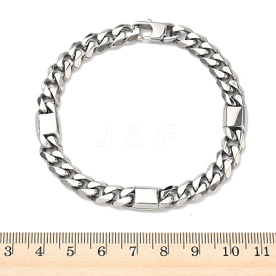 304 Stainless Steel Cuban Link Chain Bracelets for Women BJEW-G779-04A-P-1