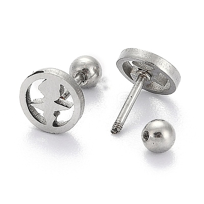 Tarnish Resistant 201 Stainless Steel Barbell Cartilage Earrings LS-EJEW-R147-33-1
