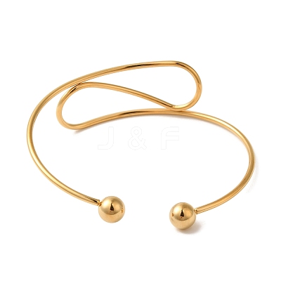 Curve Open Cuff Bangles for Women BJEW-Z071-03G-1