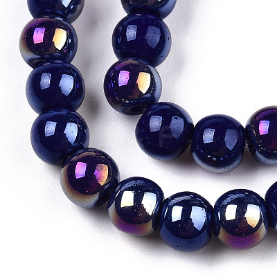 Electroplate Opaque Glass Beads Strands LS-GLAA-T032-P6mm-AB03-1