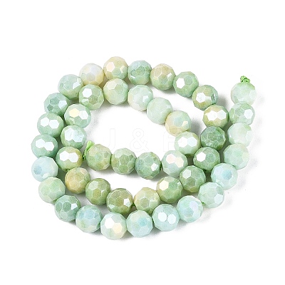 Anti-Tarnish Electroplate Glass Beads Strands EGLA-ZX010-8mm-12-1