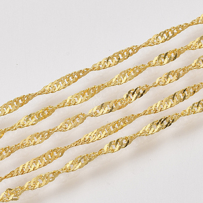 Soldered Brass Covered Iron Singapore Chains CH-S125-06A-G-1