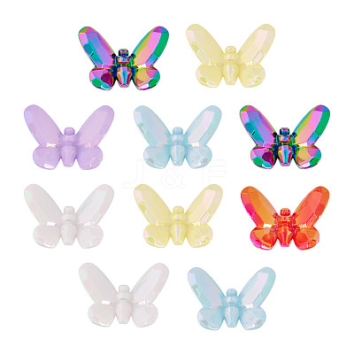 10Pcs UV Plating Opaque Acrylic Beads OACR-TA0004-09-1