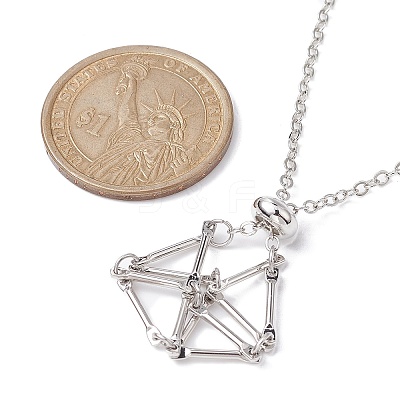 Brass Macrame Pouch Empty Stone Holder for Pendant Necklaces Making NJEW-JN04444-01-1