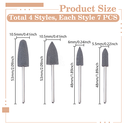 28Pcs Multifunctional Silicone & Alloy Polishing Bits TOOL-WH0052-65-1