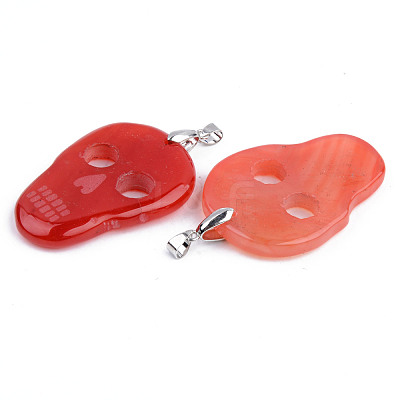 Halloween Themed Natural Agate Big Pendants G-S359-181-1