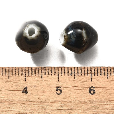 Vintage Style Glazed Ceramic Porcelain Beads PORC-H013-01-13-1